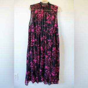 Torrid Midi Clip Dot Mock Neck Dress , size 3